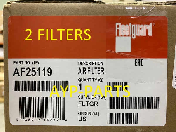 AF25119 (2 PACK) FLEETGUARD AIR FILTER RS5387-KIT a422