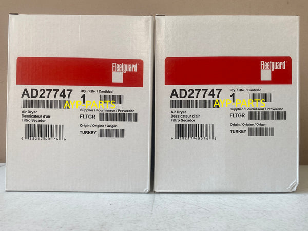 AD27747 (2 PACK) FLEETGUARD AIR DRYER BA5379 R950068A MAN Volvo Mercedes Iveco a265