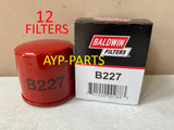 B227 (CASE OF 12) BALDWIN OIL FILTER for Kubota and Yanmar Engines a034