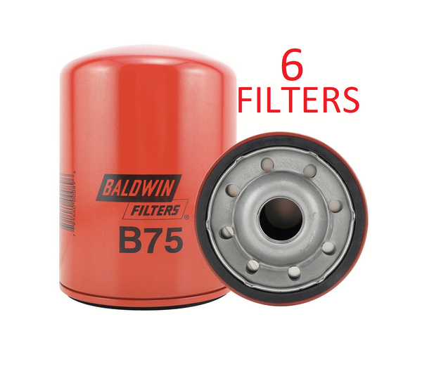 B75 (6 PACK) BALDWIN OIL FILTER LF3328 Caterpillar Chevrolet GMC Detroit a066