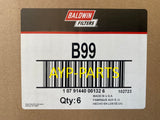 B99 (CASE OF 6) BALDWIN OIL FILTER LF691A Caterpillar Demag a374