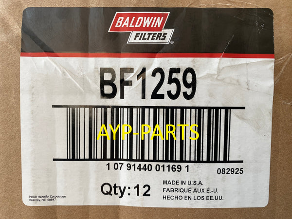 BF1259 (CASE OF 12) BALDWIN FUEL FILTER FS1000 Caterpillar Cummins Celect Engines a217