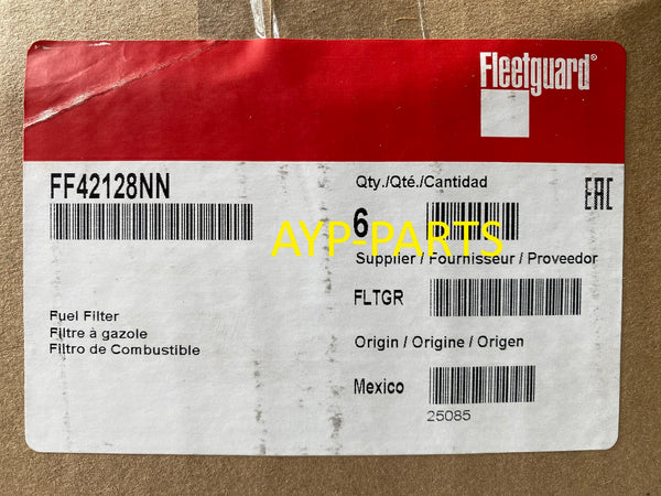 FF42128NN (CASE OF 6) FLEETGUARD FUEL FILTER BF46117 2017+ Mack MP7 MP8 Volvo D11 D13 a288