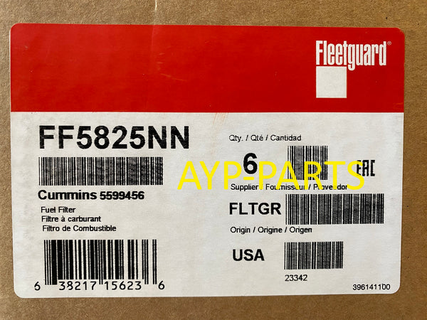FF5825NN (CASE OF 6) FLEETGUARD FUEL FILTER BF46129 Cummins ISX11.9, 15.0 & QSX11.9, X15 a159