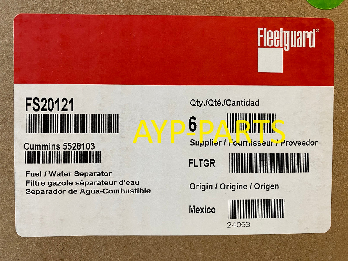 FS20121 (CASE OF 6) FLEETGUARD FUEL FILTER BF46266-SPS a128 – Auto ...