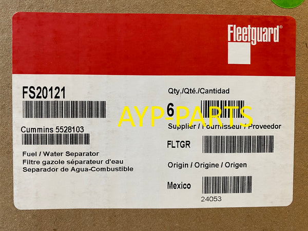 FS20121 (CASE OF 6) FLEETGUARD FUEL FILTER a734