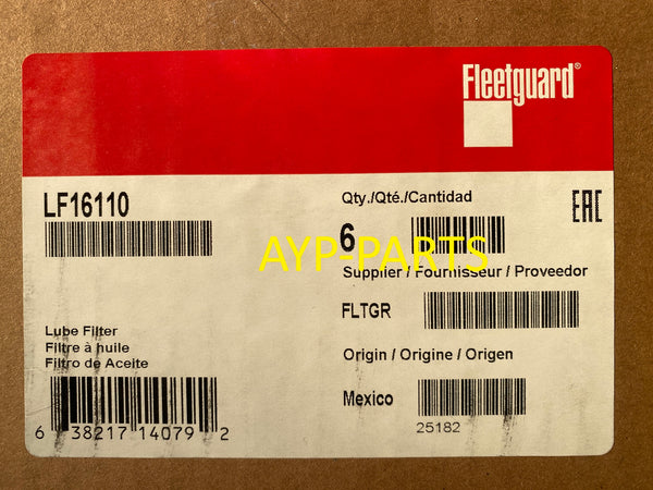 LF16110 (CASE OF 6) FLEETGUARD OIL FILTER BD7325 For Hino, Nissan UD Trucks a141