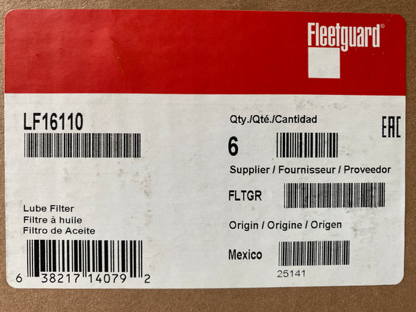 LF16110 (CASE OF 6) FLEETGUARD OIL FILTER BD7325 For Hino, Nissan UD Trucks a141
