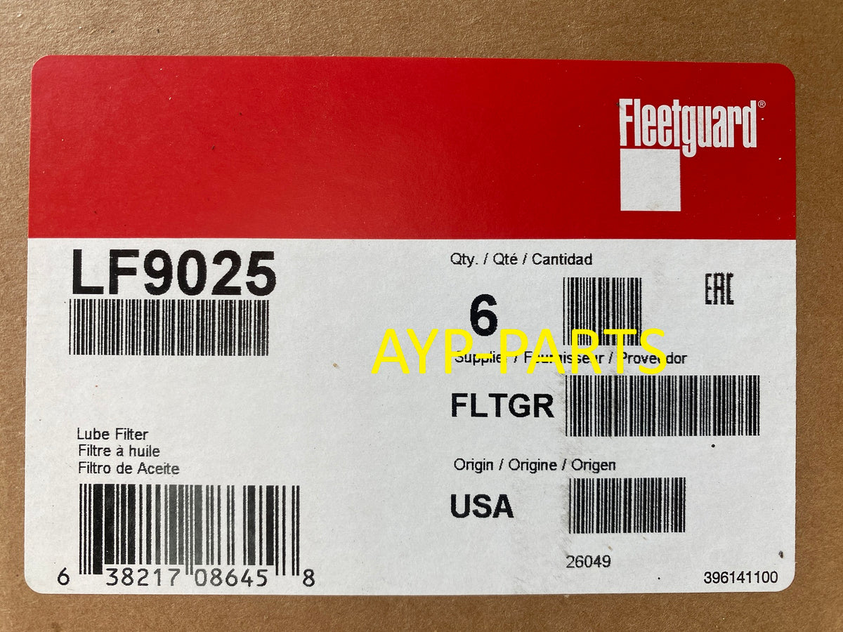 LF9025 (CASE OF 6) FLEETGUARD OIL FILTER BD7250 for DT466E DT570 HT570 ...