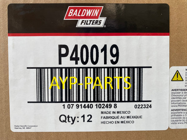 P40019 (CASE OF 12) BALDWIN OIL FILTER LF16233 Paccar MX and MX13 Engines a172