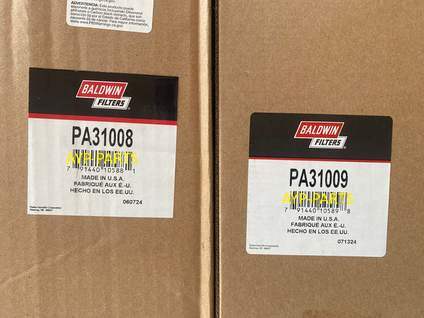PA31008 & PA31009 BALDWIN AIR FILTER SET AF55024 AF55318 QSM12 QSX15  a404