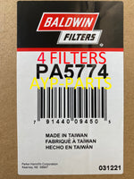 PA5774 (4 PACK) BALDWIN CABIN AIR FILTER for Caterpillar Loaders and Skidders a221