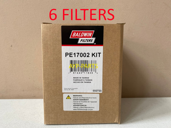 PE17002-KIT (6 PACK) BALDWIN UREA DEF FILTER KIT UF106 Cascadia and Cummins ISX a842