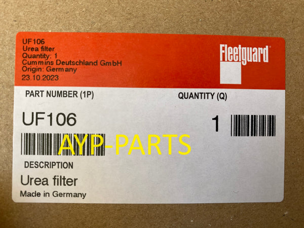 UF106 FLEETGUARD UREA DEF FILTER KIT PE17002-KIT Cascadia and Cummins ...