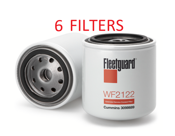 WF2122 (6 PACK) FLEETGUARD COOLANT FILTER B5088 Caterpillar, Cummins a847