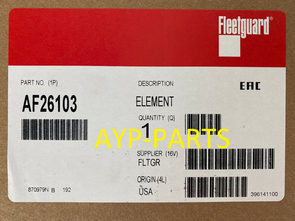 AF26103 FLEETGUARD AIR FILTER RS4862 International 7500 7600 Trucks a277