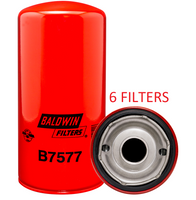 B7577 (CASE OF 6) BALDWIN OIL FILTER LF777 Caterpillar, Cummins, Detroit Diesel GMC John Deere a039