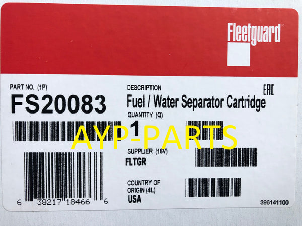 FS20083 FLEETGUARD FUEL FILTER PF46145 Cummins ISX Detroit DD13, 15, 16 a461